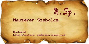 Mauterer Szabolcs névjegykártya